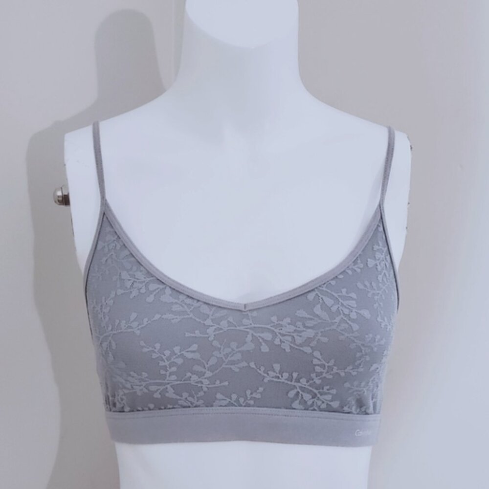 Calvin Klein Cotton Blend Grey Bralette Top